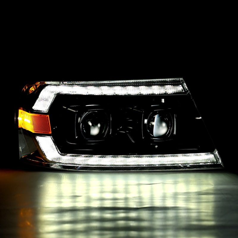AlphaRex PRO-Series Projector Headlights Chrome w/ Sequential Signal & DRL for 04-08 Ford F150